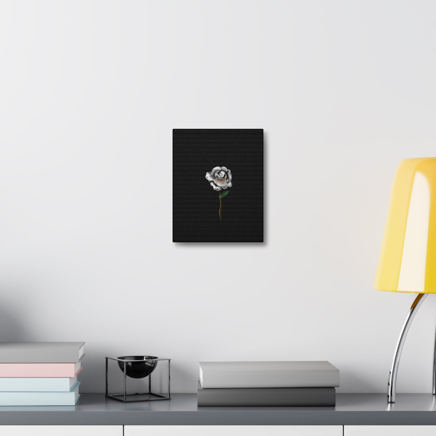 White rose on Stretched Canvas - Debital Design