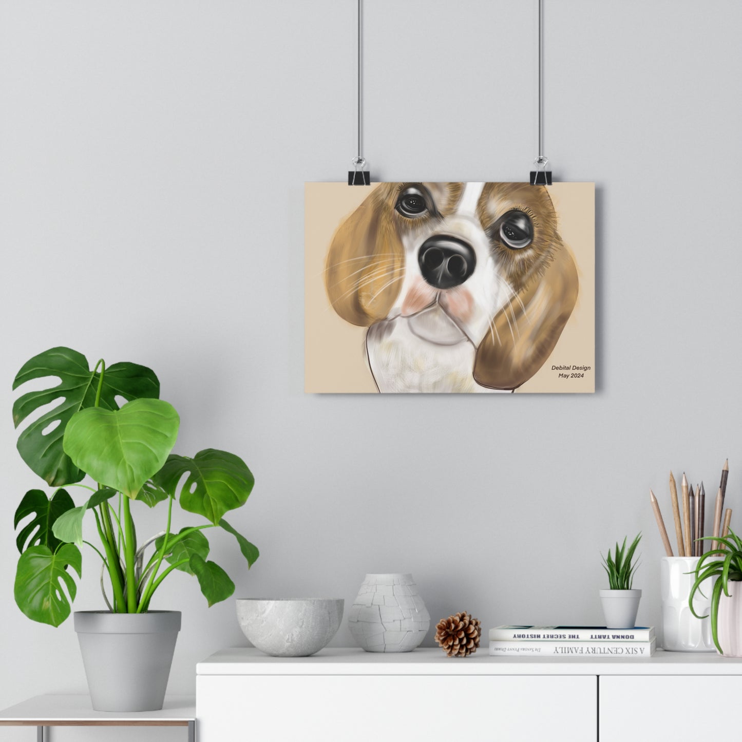 Giclée Art Print - Brown and White Dog - Debital Design