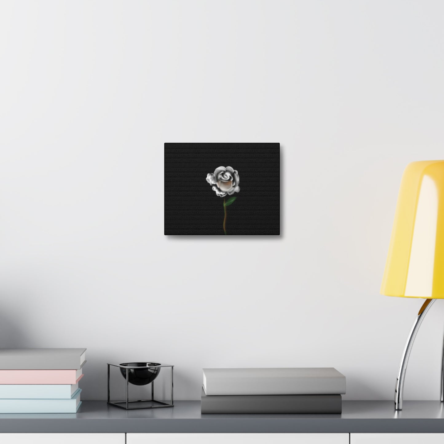 White rose on Stretched Canvas - Debital Design