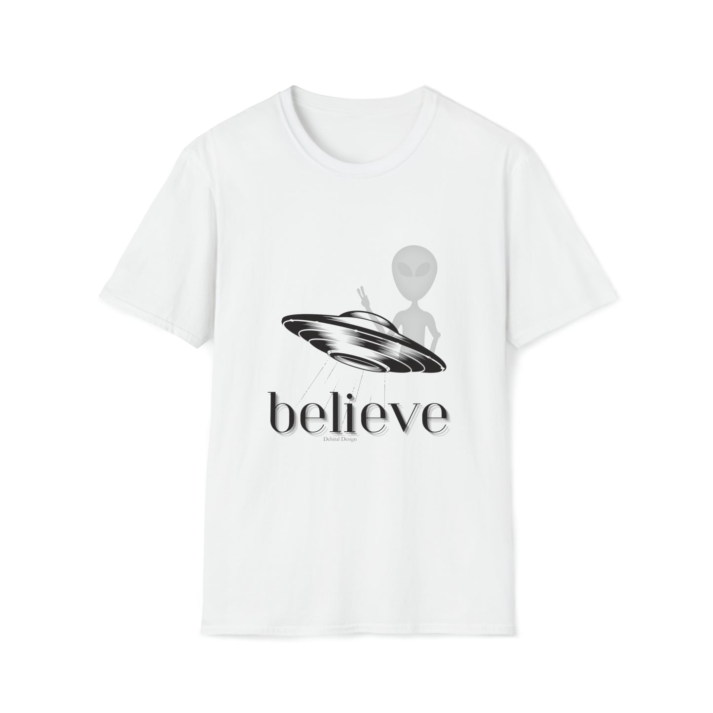 Alien Believe Softstyle T-Shirt - Debital Design