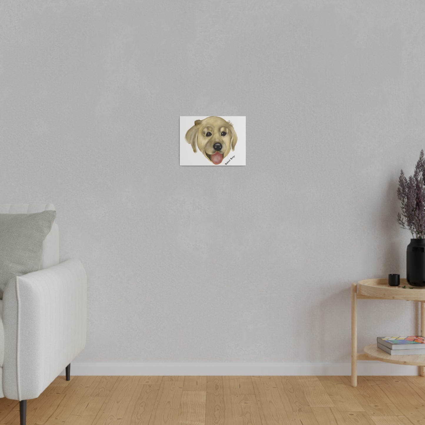 Golden Pup Matte Canvas, Stretched, 0.75" - Debital Design