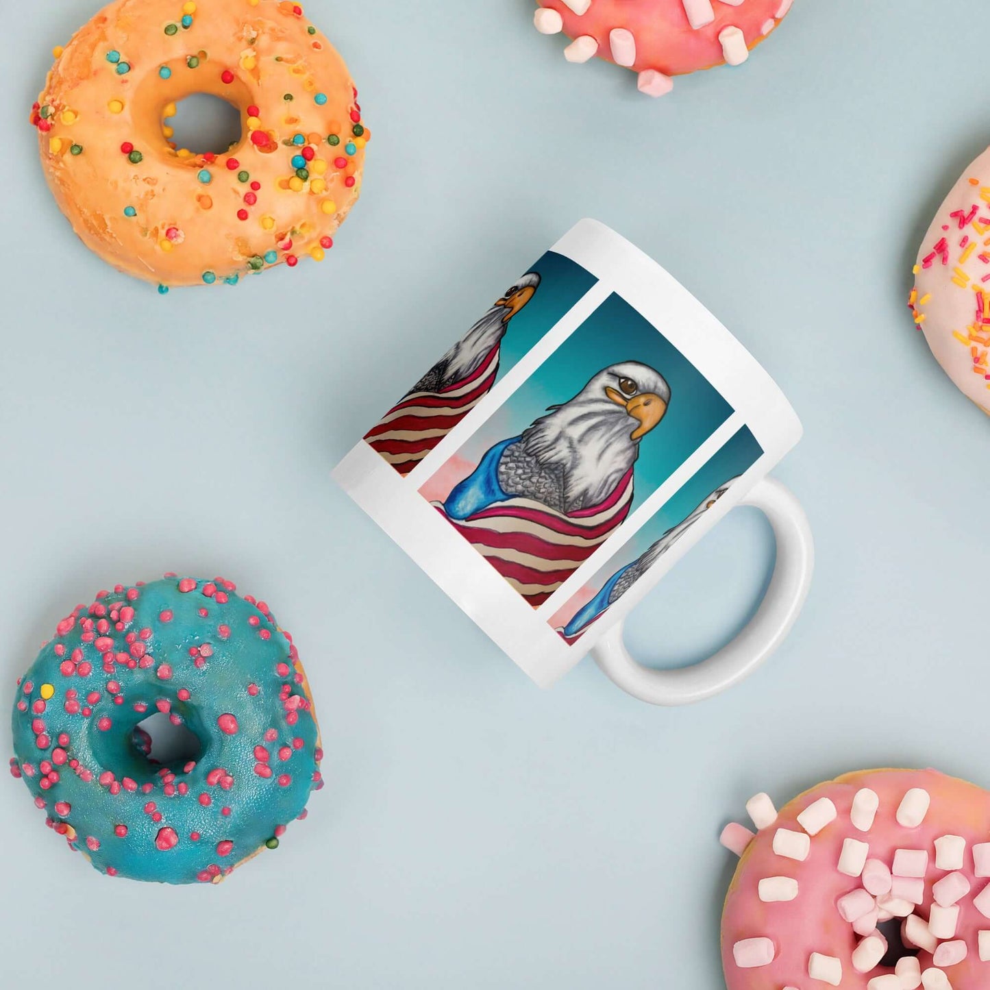 American Eagle White glossy mug - Debital Design