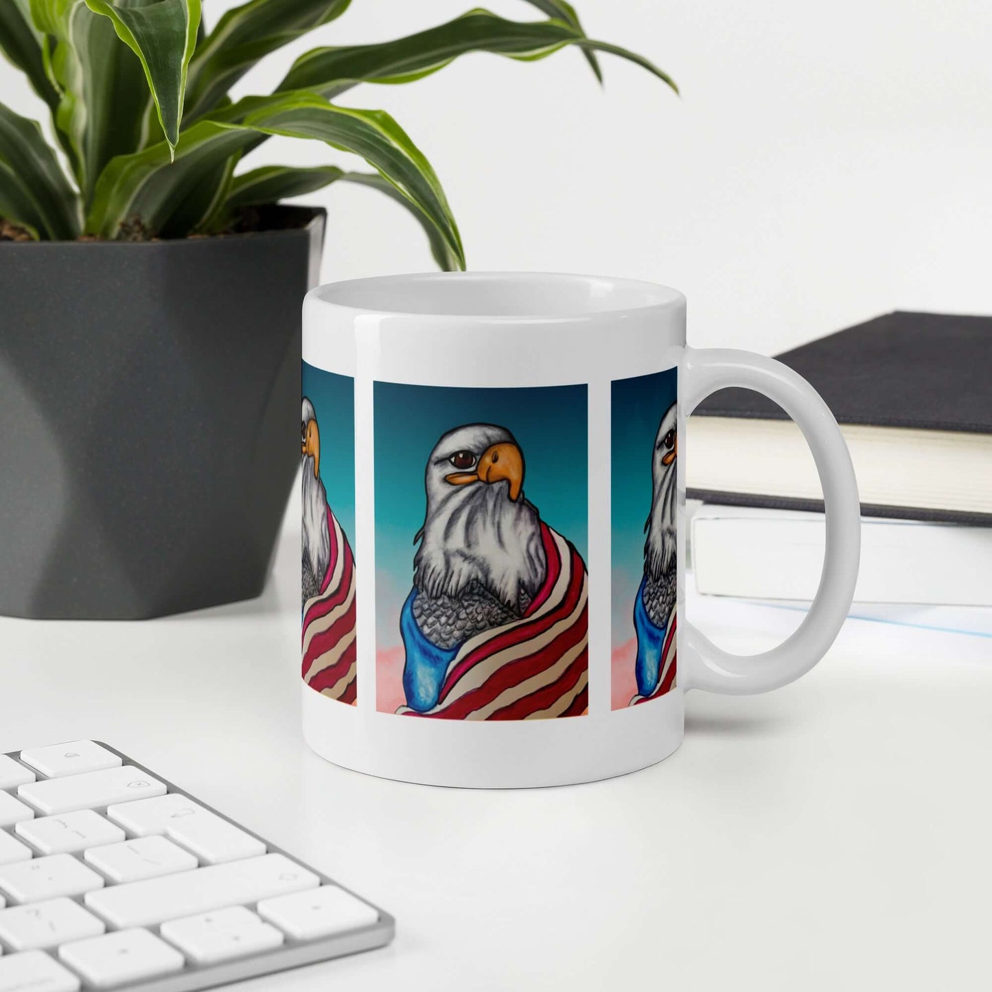 American Eagle White glossy mug - Debital Design