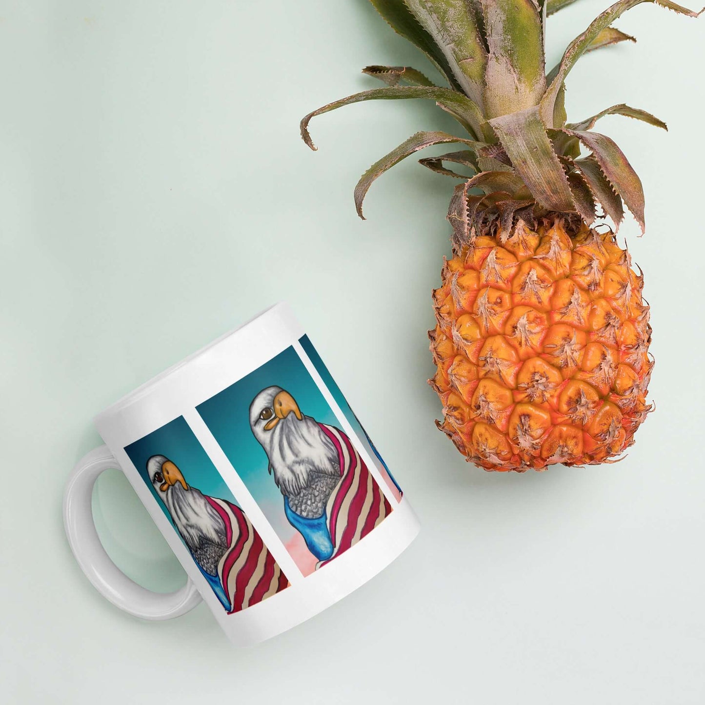 American Eagle White glossy mug - Debital Design