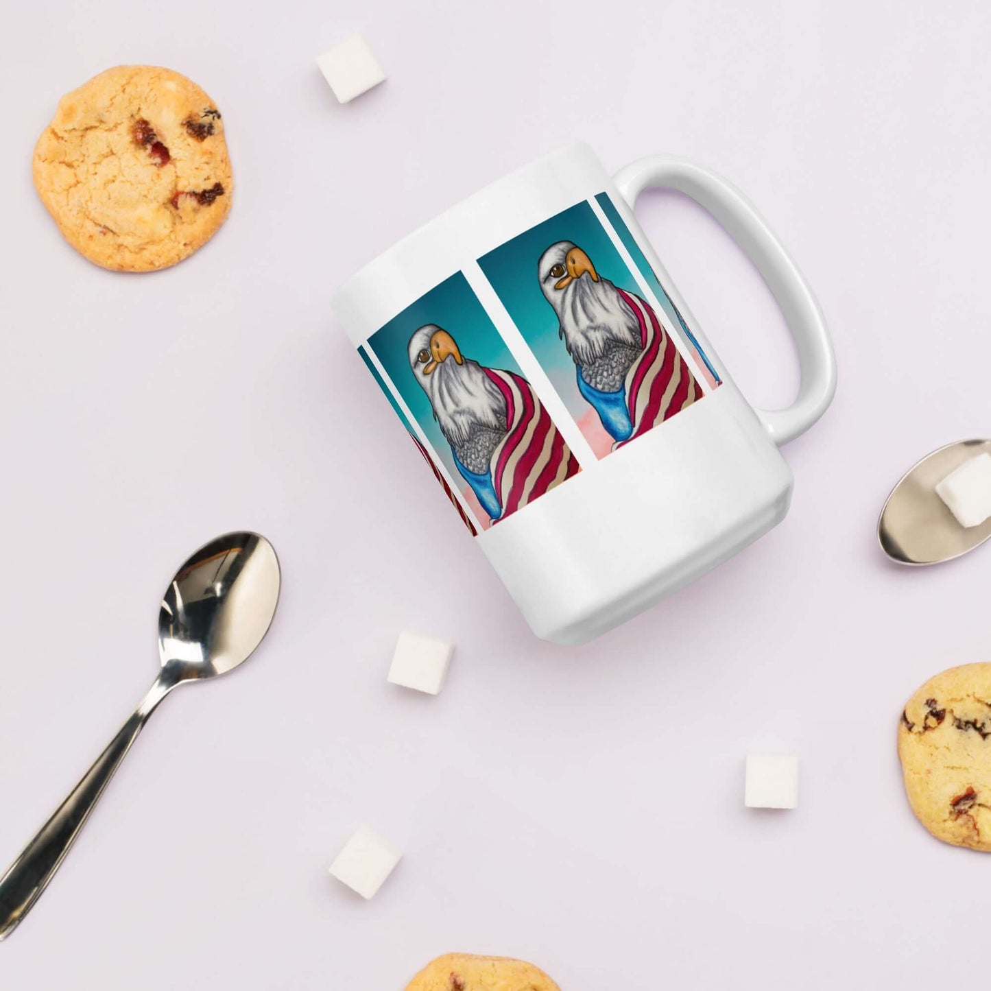 American Eagle White glossy mug - Debital Design