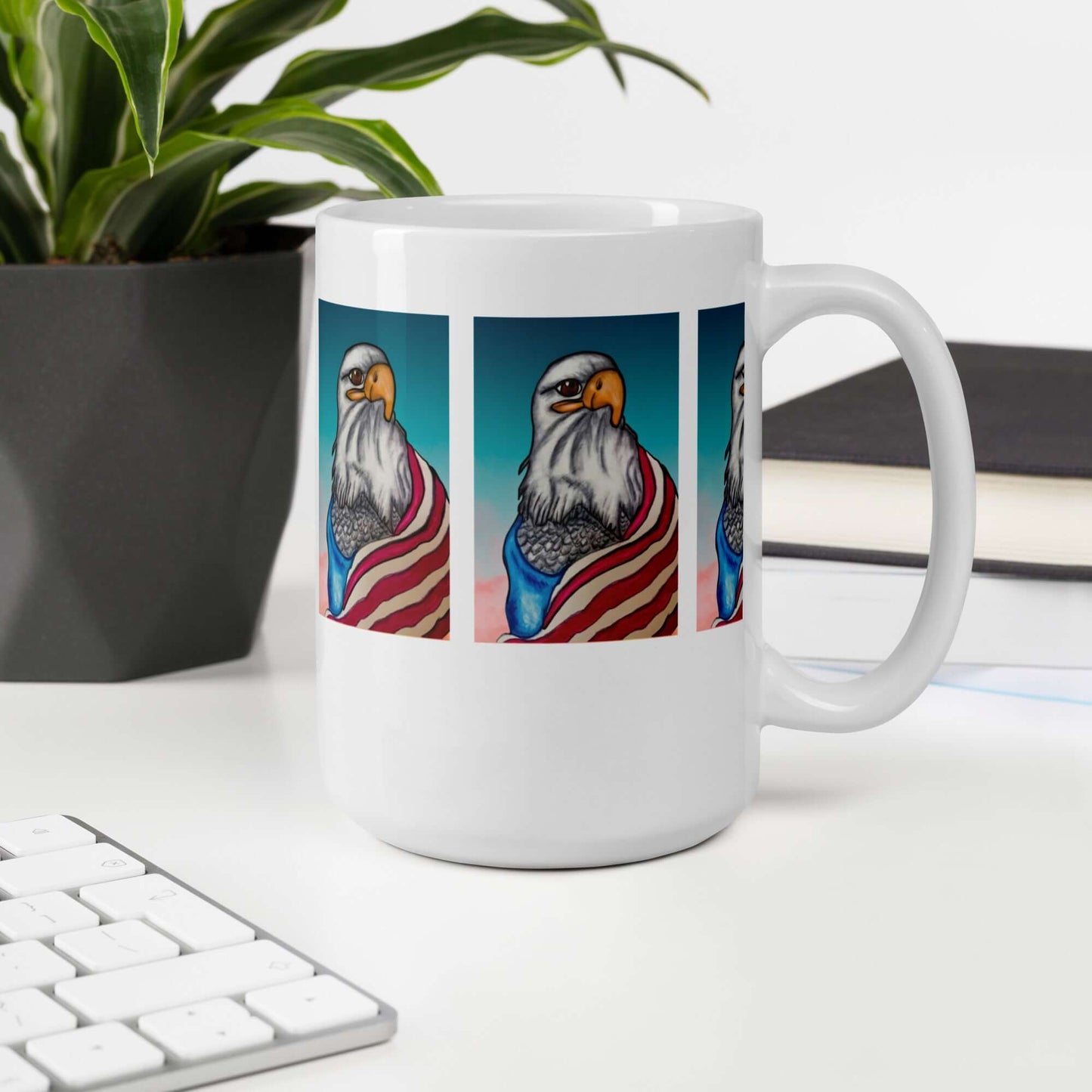 American Eagle White glossy mug - Debital Design