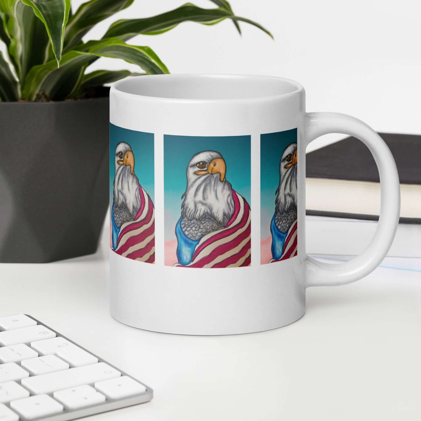 American Eagle White glossy mug - Debital Design