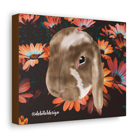Brown & White Rabbit Canvas Gallery Wraps - Debital Design 