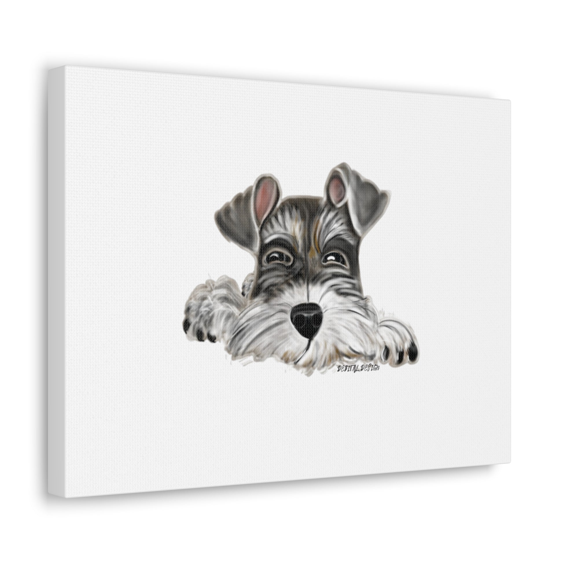 8 x 10  Schnauzer Canvas wraps - Debital Design 