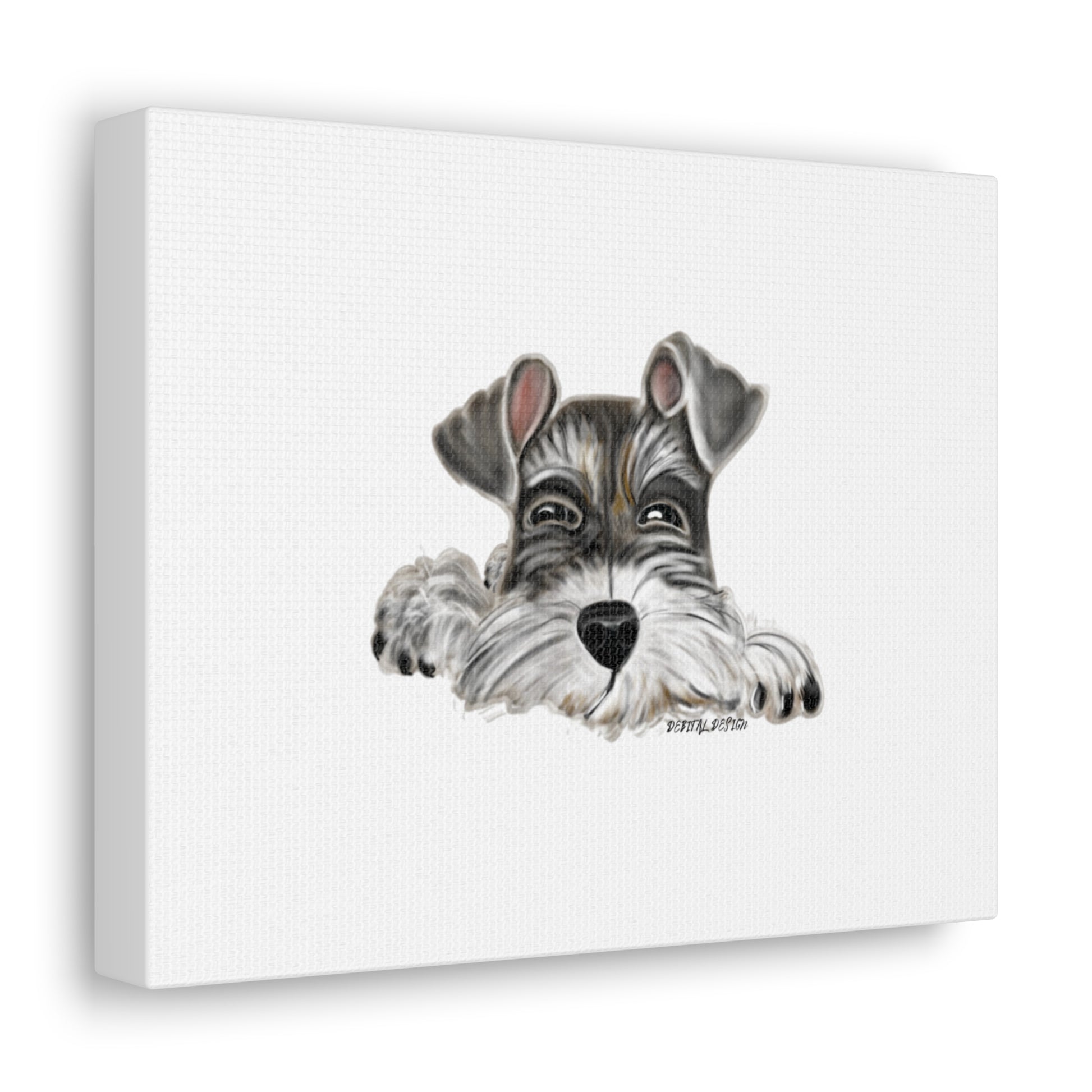 8 x 10  Schnauzer Canvas Gallery Wraps - Debital Design 
