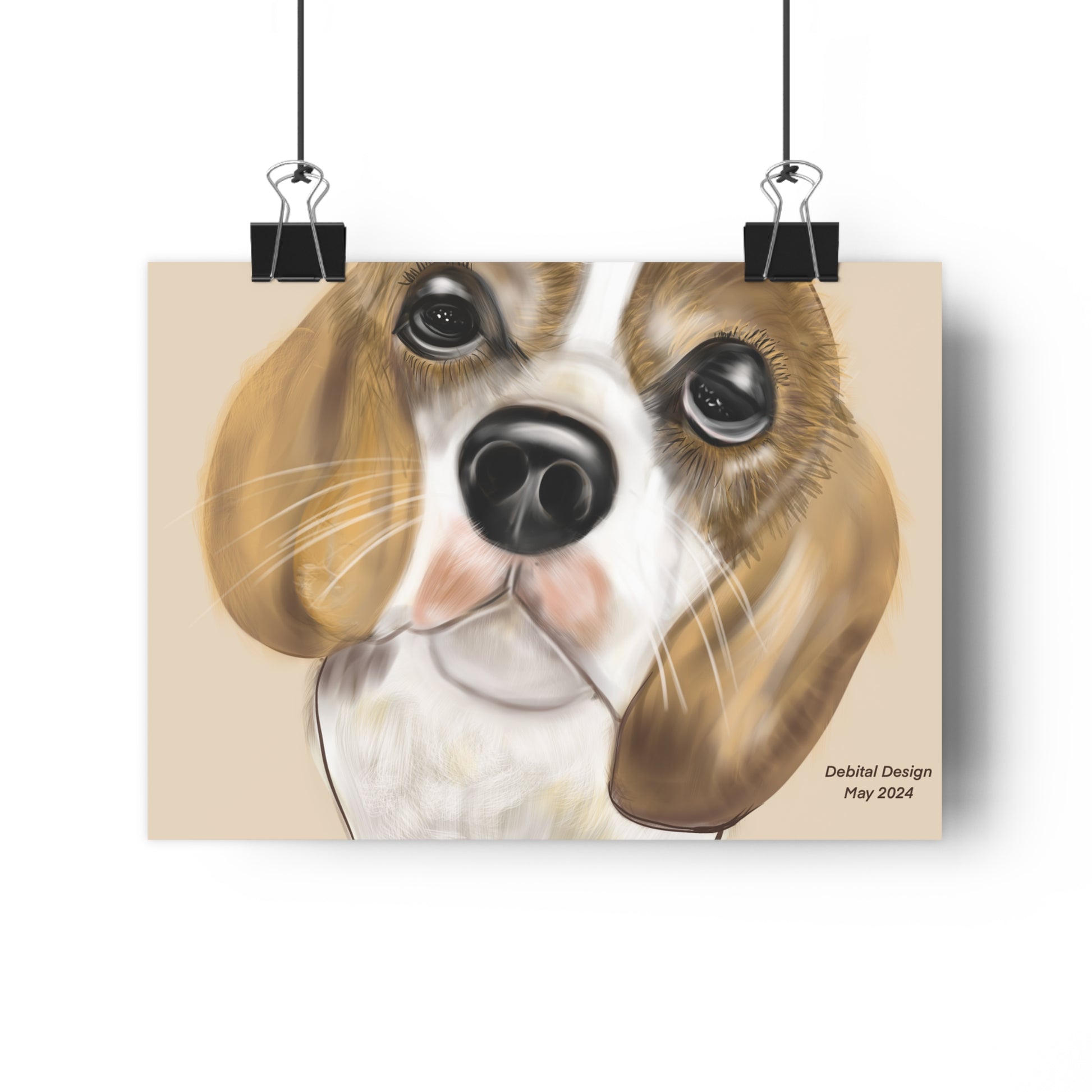 Giclée Art Print - Brown and White Dog - Debital Design 