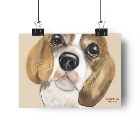 Giclée Art Print - Brown and White Dog - Debital Design 