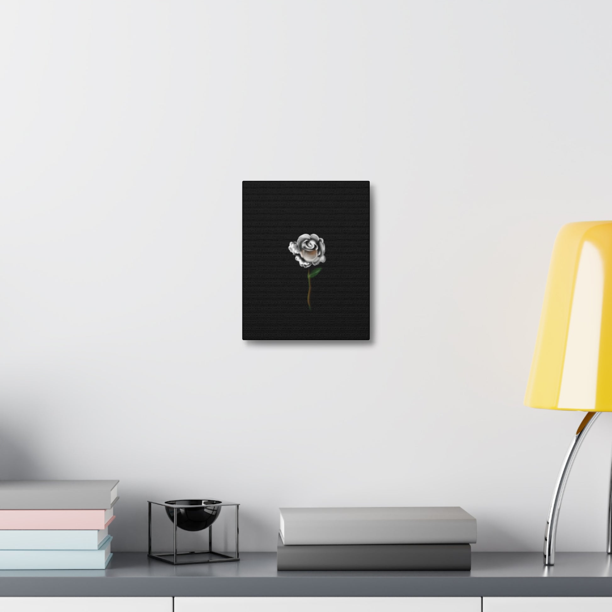 White rose on Stretched Canvas - Debital Design 