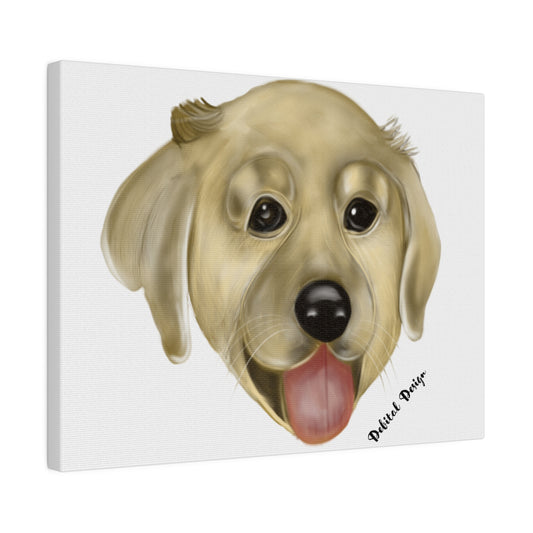 Golden Pup Matte Canvas, Stretched, 0.75" - Debital Design 