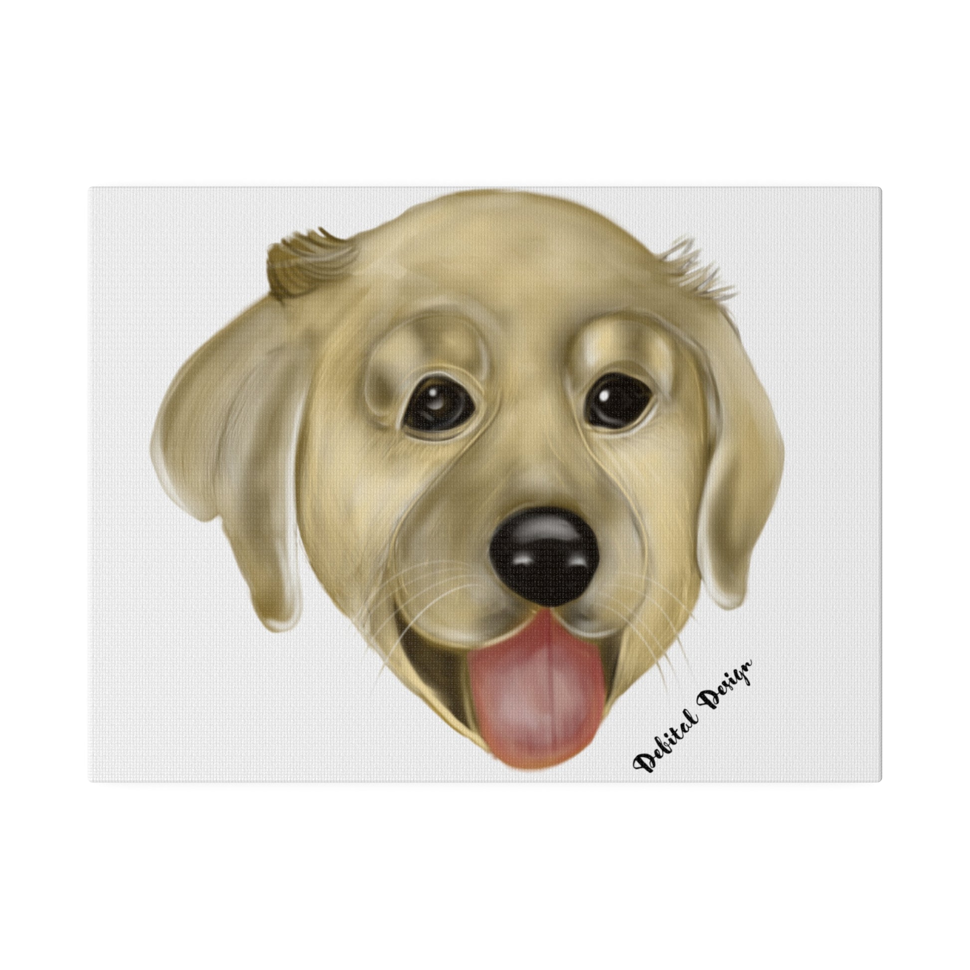 Golden Pup Matte Canvas, Stretched, 0.75" - Debital Design 