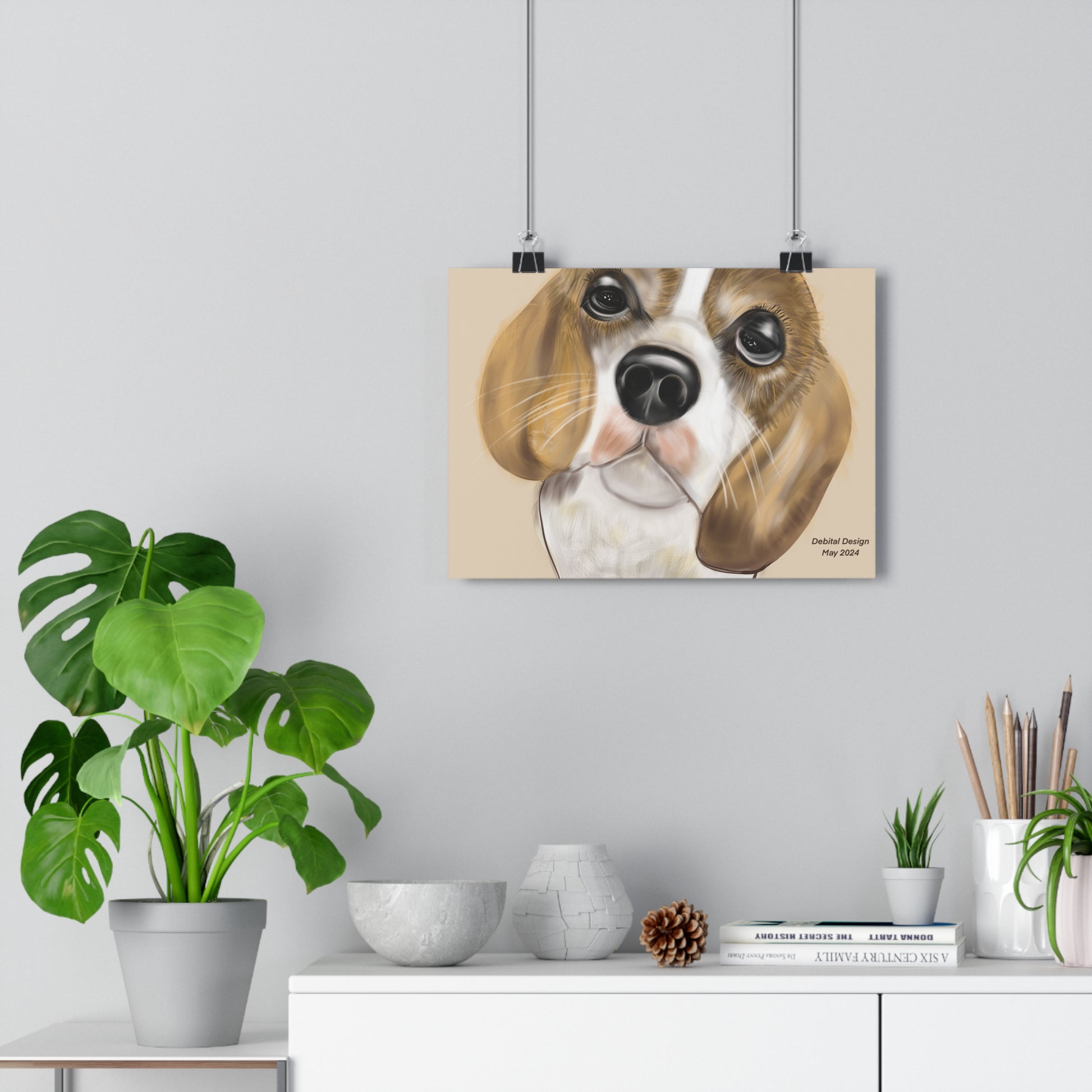 Giclée Art Print - Brown and White Dog - Debital Design 