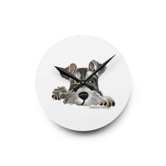 Acrylic Wall Clock  Schnauzer - Debital Design 