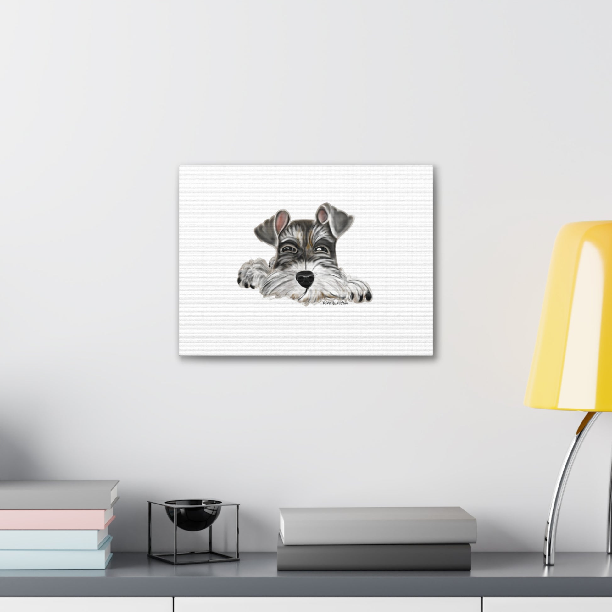 8 x 10  Schnauzer Canvas Gallery Wraps - Debital Design 