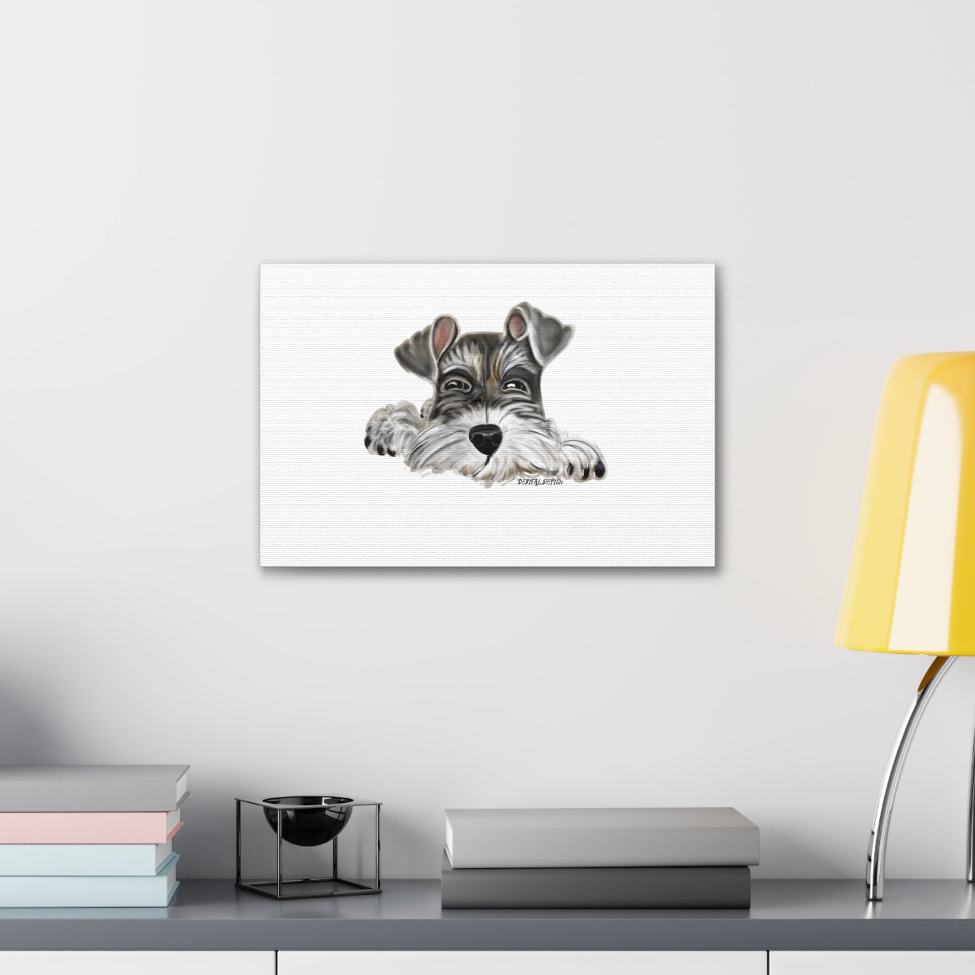8 x 10  Schnauzer Canvas Gallery Wraps - Debital Design 