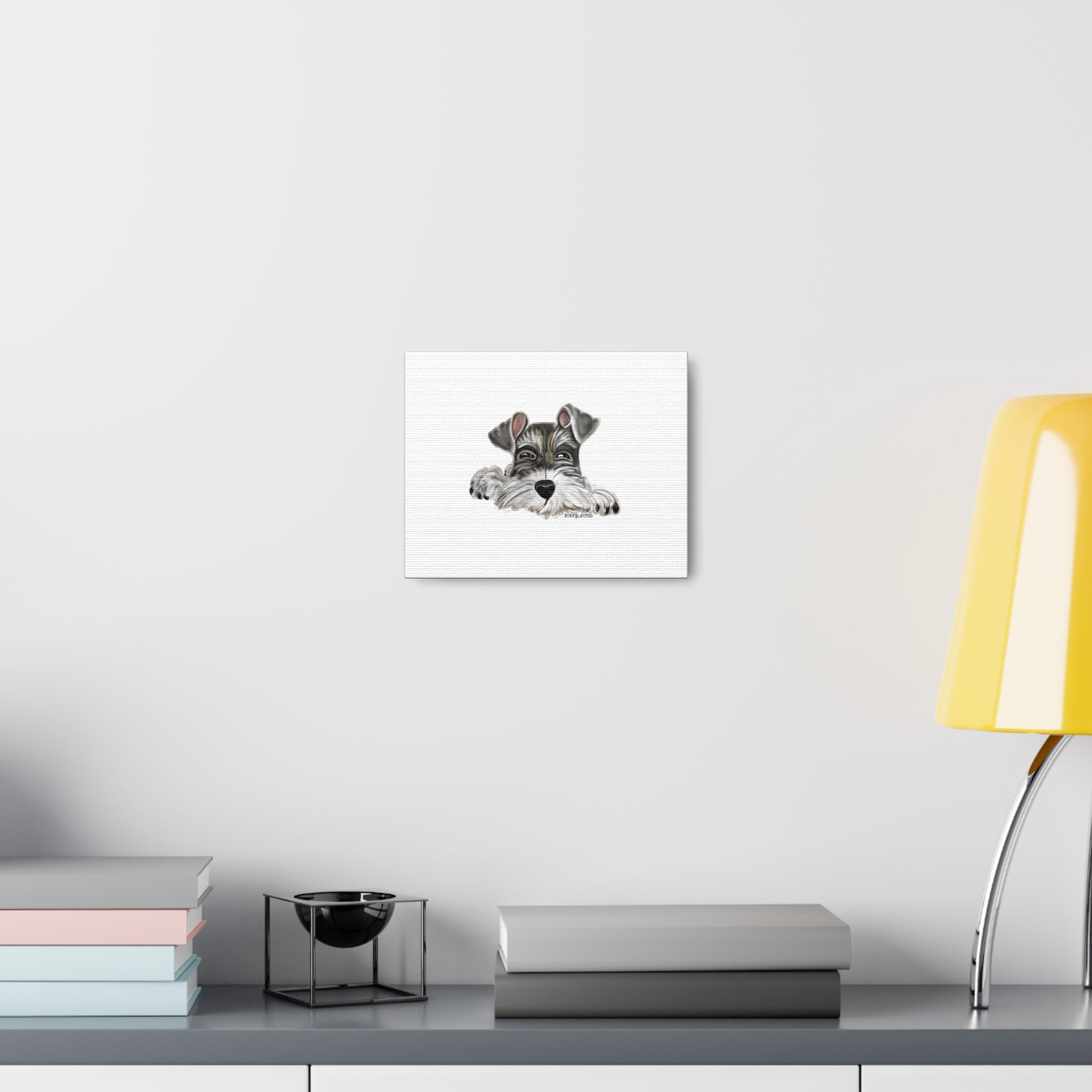 8 x 10  Schnauzer Canvas Gallery Wraps - Debital Design 