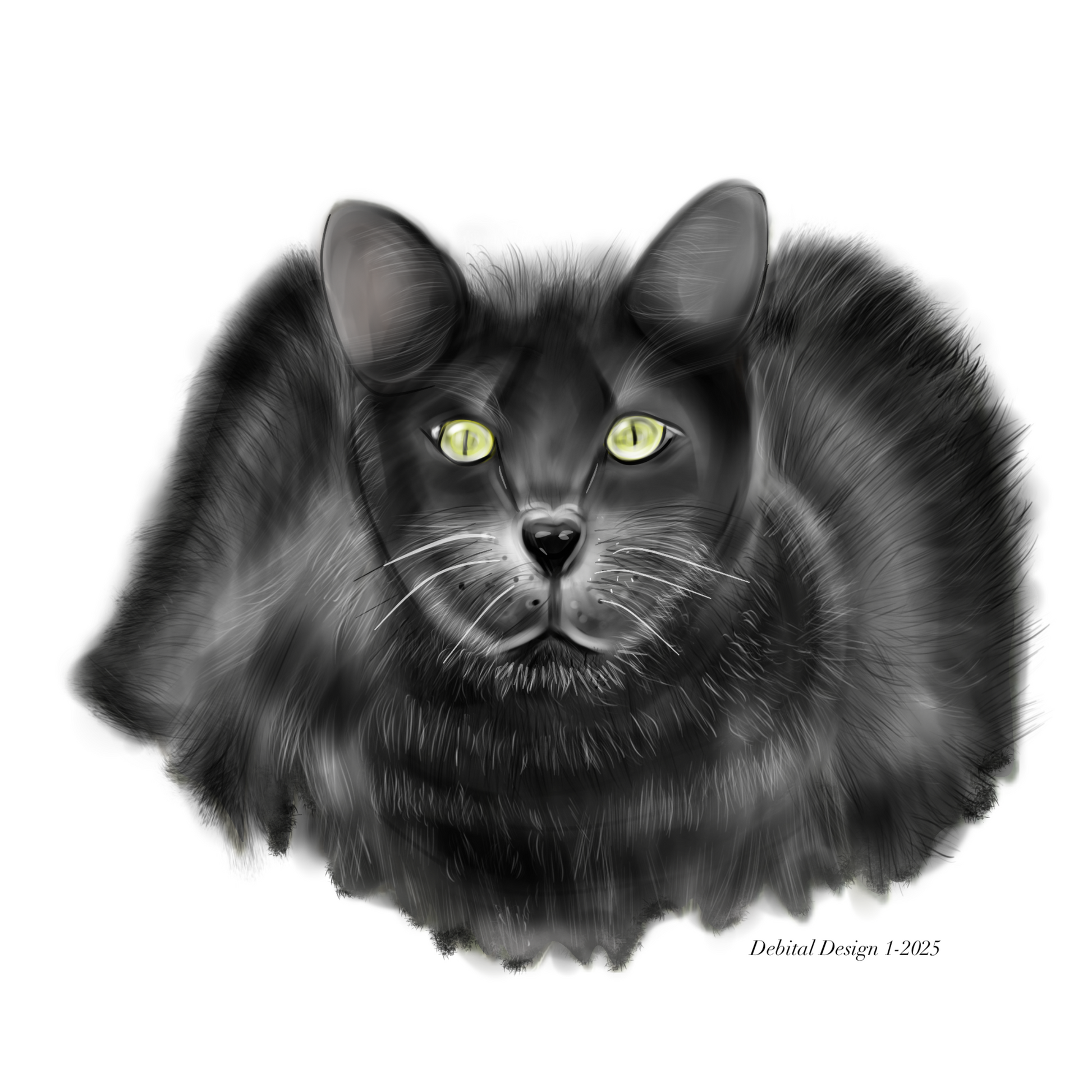 Midnight Mystique: The Gray Cat's Gaze - Debital Design 