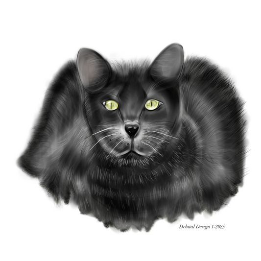 Midnight Mystique: The Gray Cat's Gaze - Debital Design 