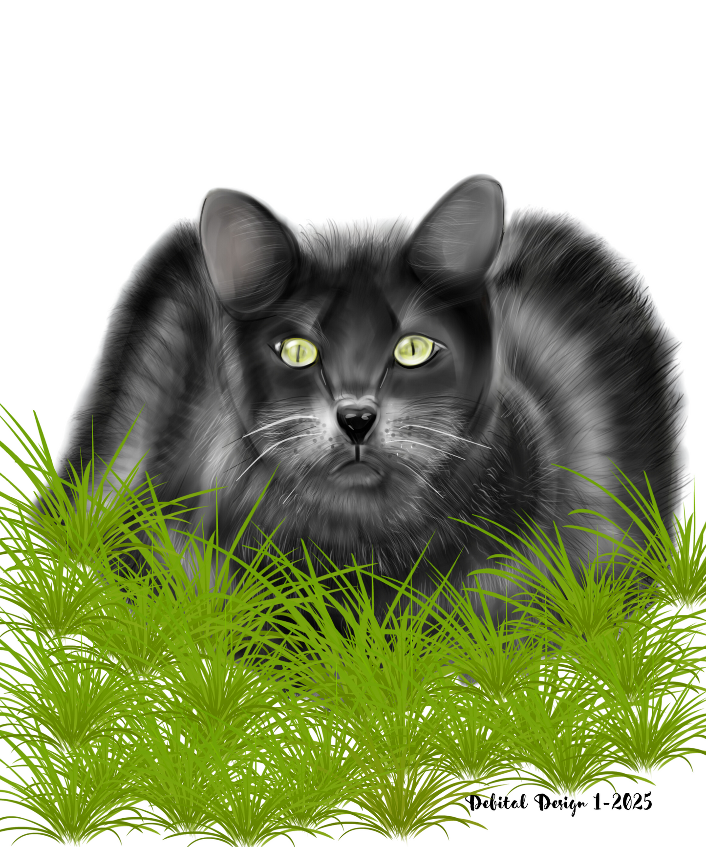 Midnight Mystique: The Gray Cat's Gaze - Debital Design 