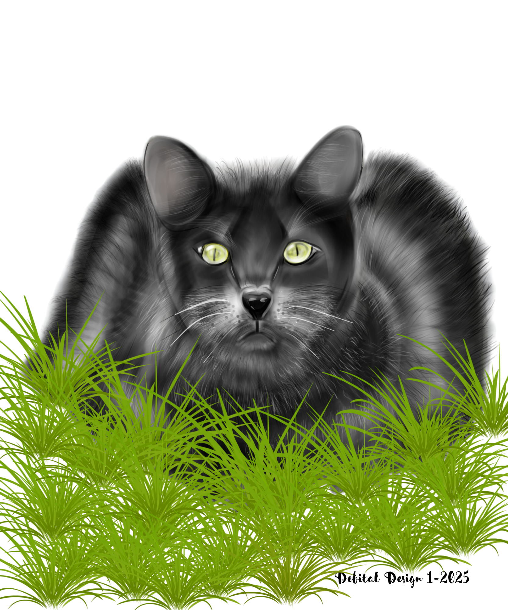 Midnight Mystique: The Gray Cat's Gaze - Debital Design 