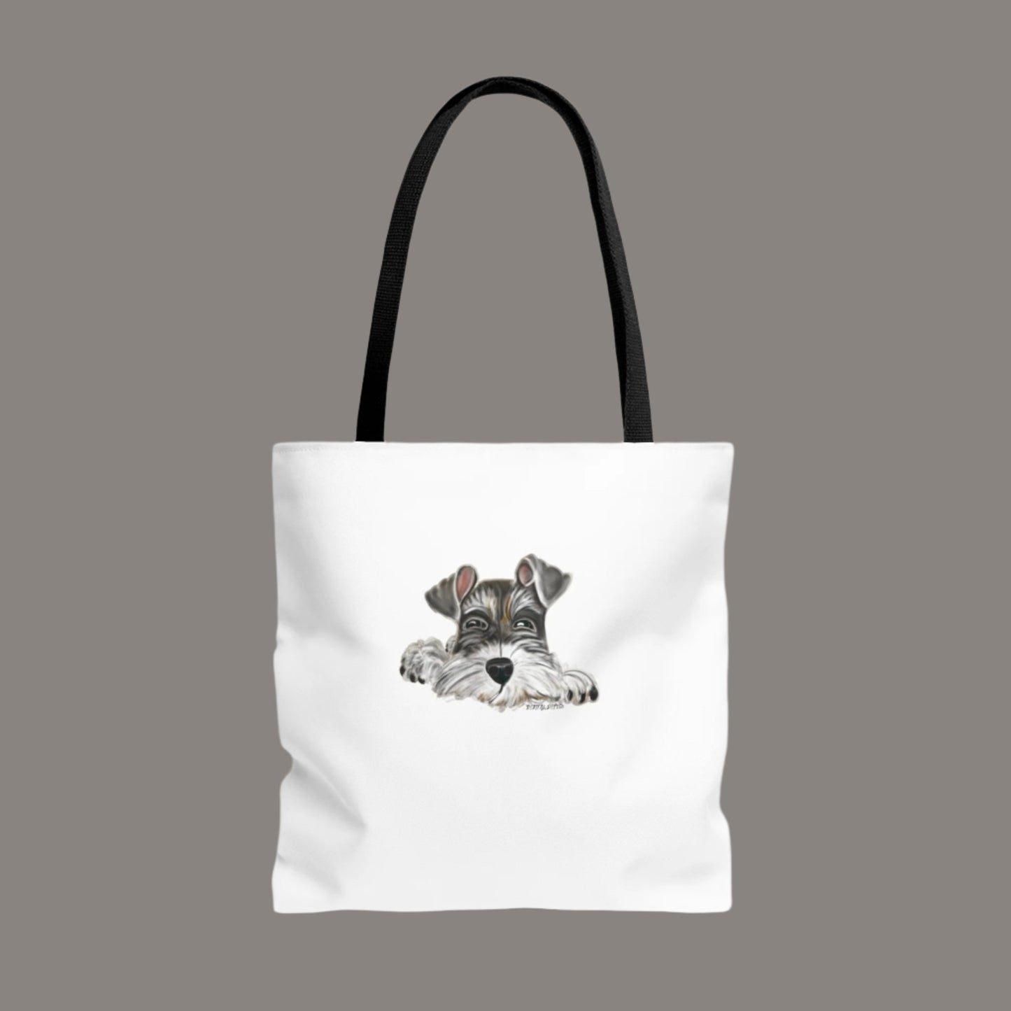 schnauzer on tote bag
