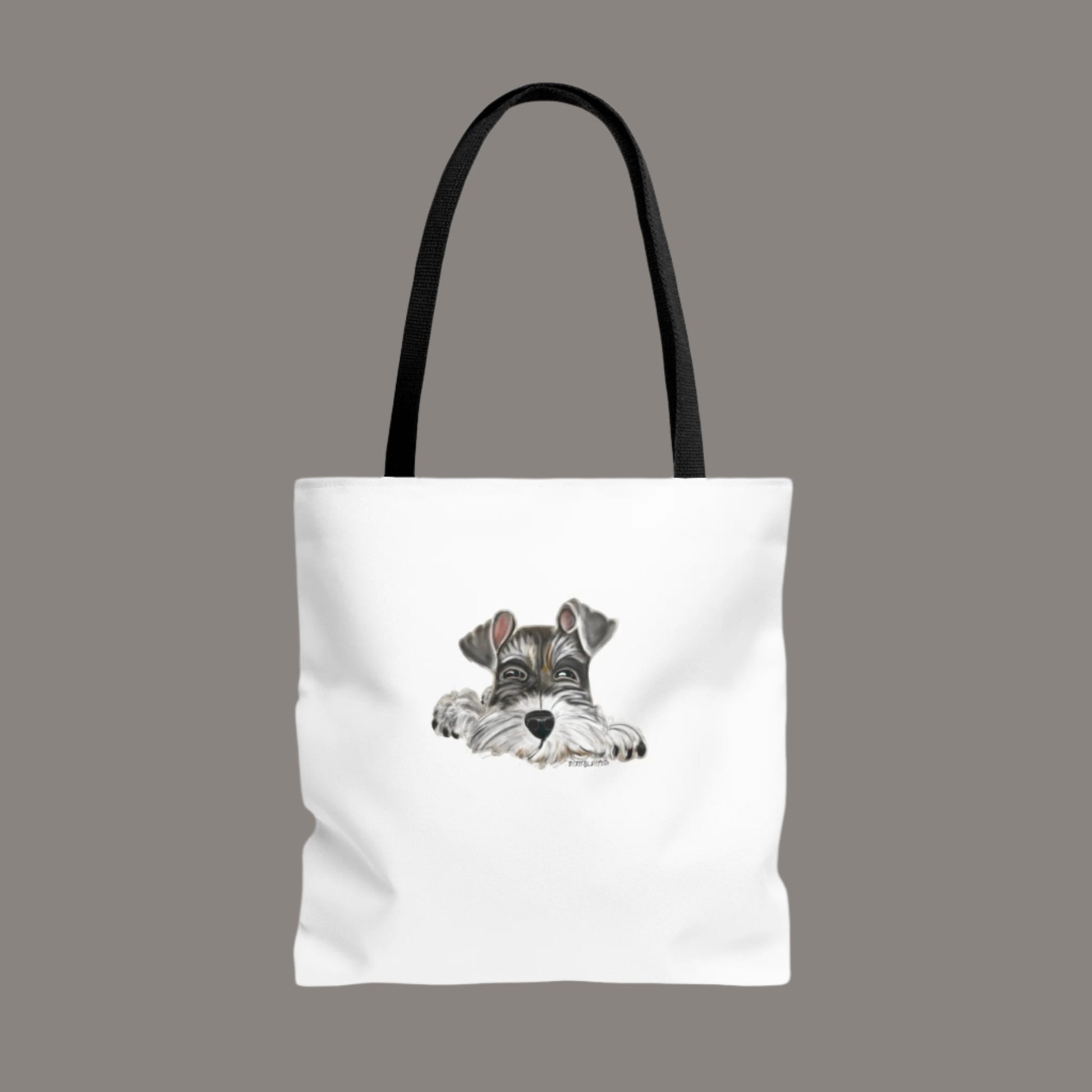 schnauzer on tote bag