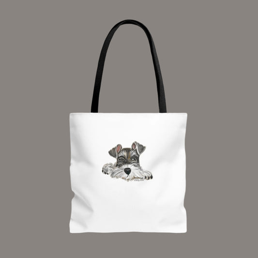 schnauzer on tote bag