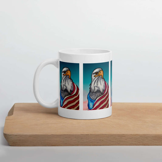American Eagle White glossy mug - Debital Design 