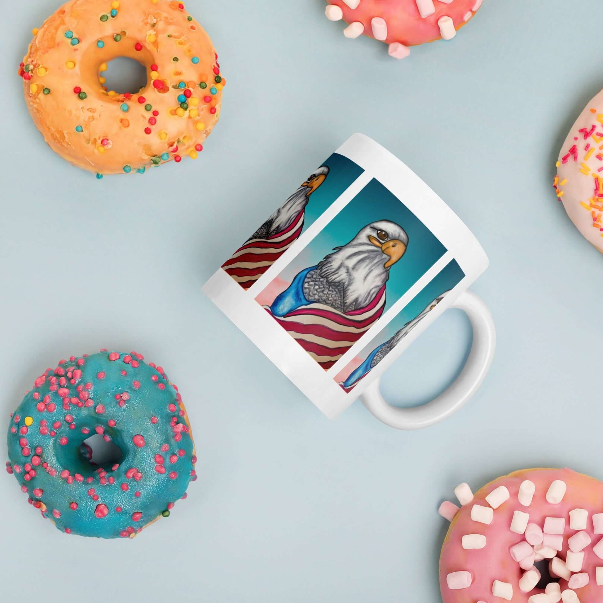 American Eagle White glossy mug - Debital Design 